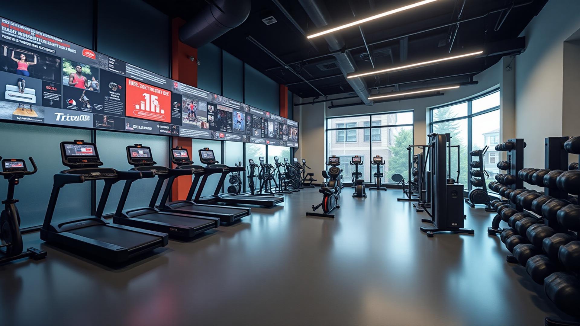 Solutions d'affichage digital pour salles de sport et centres de fitness