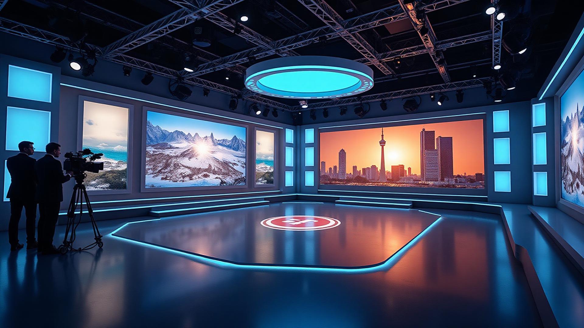 Studio de télévision professionnel équipé de murs LED haute résolution