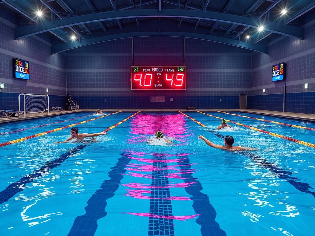 Natation avec écrans LED